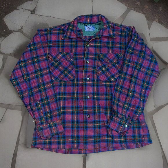 Pendleton Other - Vintage Pendleton Plaid Shirt Mens Medium Virgin Wool Board Flannel 70s 80s